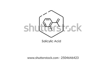 Salicylic Acid Molecule Vector Illustration Icon