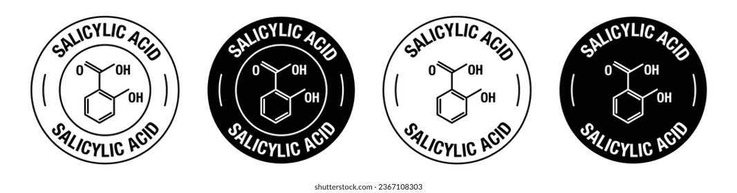 Salicylic acid vector symbol set