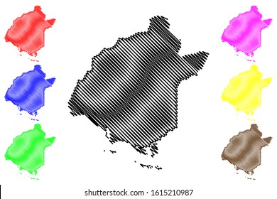 Salinas municipality (Commonwealth of Puerto Rico, Porto Rico, PR, Unincorporated territories of the United States) map vector illustration, scribble sketch Salinas map