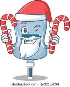 Saline bag Cartoon character in Santa costume with candy