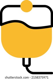 Saline bag, illustration, vector on a white background.