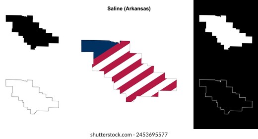 Saline County (Arkansas) outline map set