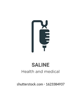 Saline glyph icon vector on white background. Flat vector saline icon symbol sign from modern health and medical collection for mobile concept and web apps design.