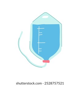 saline iv drip bag cartoon. hydration medical, patient treatment, intravenous fluid saline iv drip bag sign. isolated symbol vector illustration