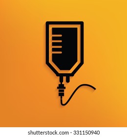 Saline on yellow background,clean vector