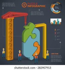 Saline puzzle design, info graphic design. Clean vector.