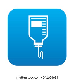 Saline symbol on blue button,clean vector