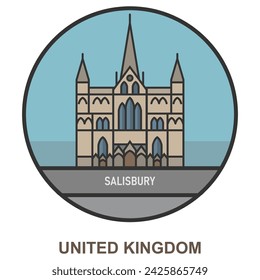 Salisbury. Cities and towns in United Kingdom. Flat landmark