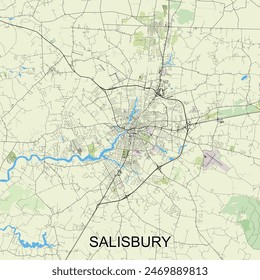 Salisbury, Maryland, United States map poster art