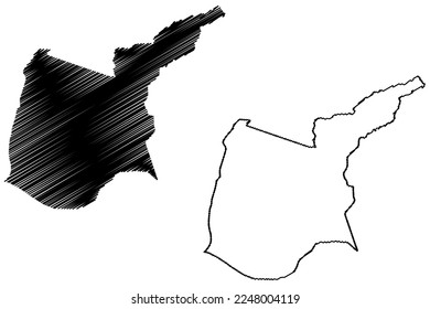 Salitre municipality (Ceará state, Municipalities of Brazil, Federative Republic of Brazil) map vector illustration, scribble sketch Salitre map