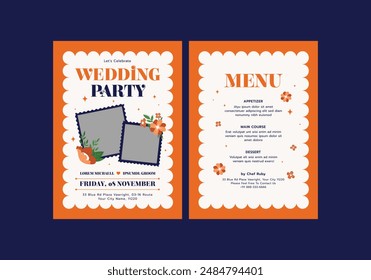 Salium Wedding Invitation Template, Elegant golden vector design suitable for banner, cover, invitation