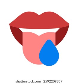 saliva colorful flat style icon