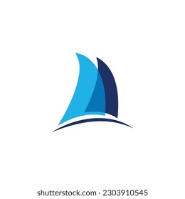 Salling boat icon, Salling logo template. Vector Illustration eps.10