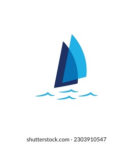 Salling boat icon, Salling logo template. Vector Illustration eps.10