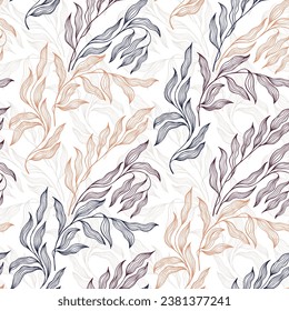 El verano de la rama de árbol de barbecho deja un patrón sin fisuras del vector floral. Impresión repetitiva creativa batik colorida. Motivo de verano follaje vegetal orgánico. Hojas de árbol encantadoramente estilizadas con un patrón interminable.