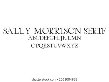 Sally Morrison font for logo and headline. Isolated vector typeset