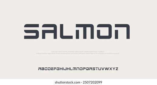 Salmon Abstract digital modern alphabet fonts. Typography technology electronic dance music future creative font. vector illustration