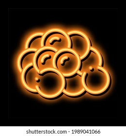 Salmon Caviar neon light sign vector. Glowing bright icon Salmon Caviar sign. transparent symbol illustration