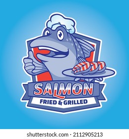 Salmon Chef Mascot Logo Design