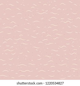 Salmon color seamless pattern. White ripples on the water, small waves, bubbles. 