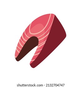 salmon cut design over white
