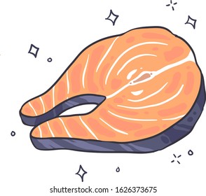 Salmon doodle. fish vector illustration