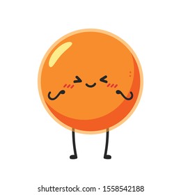 Salmon egg character. Salmon egg on white background. free space for text. copy space.