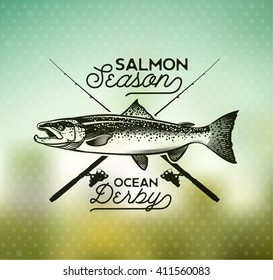 Salmon Emblem on Blur Background