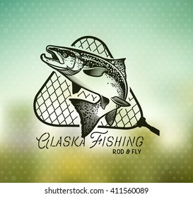 Salmon Emblem on Blur Background