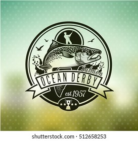 Salmon Emblem on Blur Background