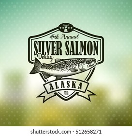 Salmon Emblem on Blur Background