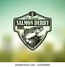 Salmon Emblem on Blur Background