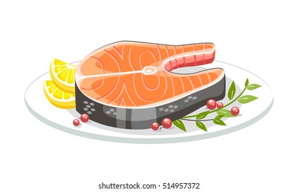 Salmon festive food plate fish dinner