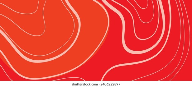 Salmon fillet pattern texture background vector. Abstract salmon meat on orange background with stripes salmon line art. Design illustration for Japanese Restaurant, website, banner, packaging.