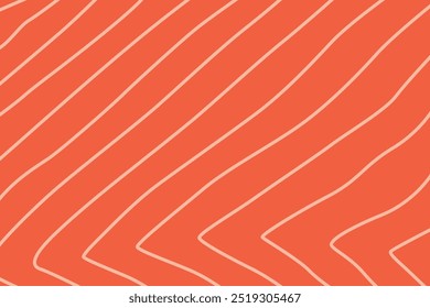 Salmon fillet pattern texture background. salmon meat orange background with stripes. Japanese Restaurant, website, banner, packaging. salmon meat vector illustration.