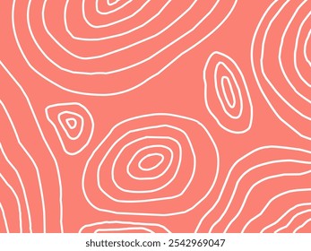 Vetor de fundo de textura de padrão de filete de salmão. Abstrato carne de salmão no fundo laranja com listras salmão linha arte. Ilustração de design para restaurante japonês, site, banner, embalagem.
