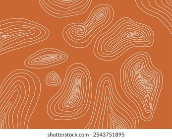 Vetor de fundo de textura de padrão de filete de salmão. Abstrato carne de salmão no fundo laranja com listras salmão linha arte. Ilustração de design para restaurante japonês, site, banner, embalagem.
