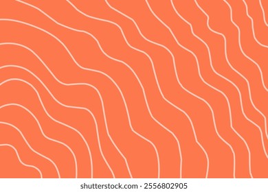 Salmon fillet pattern texture background vector. Abstract raw salmon meat background with stripes salmon line art. Design illustration for Japanese Restaurant, website, banner, packaging.
