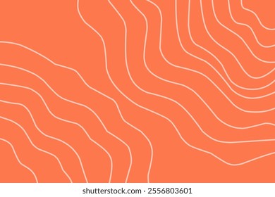 Salmon fillet pattern texture background vector. Abstract raw salmon meat background with stripes salmon line art. Design illustration for Japanese Restaurant, website, banner, packaging.
