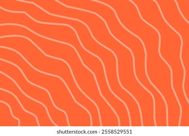 Salmon fillet pattern texture background vector. Abstract raw salmon meat background with stripes salmon line art. Design illustration for Japanese Restaurant, website, banner, packaging.
