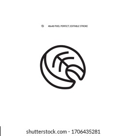 Lachs filet einfache schwarze Linie Web Symbol Vektorillustration Illustration. Bearbeitbarer Strich. 48x48 Pixel perfekt.