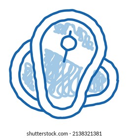 salmon fillet sketch icon vector. Hand drawn blue doodle line art salmon fillet sign. isolated symbol illustration