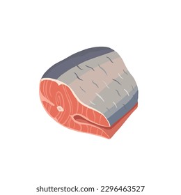 Salmon fillet steak and salmon vector illustration set in cartoon style, seafood product design