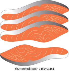 
Salmon fillet vector illustration clip art