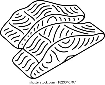 Lachsfilets. Vektorgrafik.