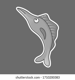 Salmon Fish Cartoon Character. Cute Animal Mascot Icon Filed Style. Kids Collection
