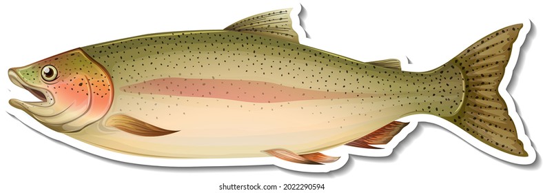 Salmon Fish Cartoon Sticker Illustration Stock Vector (Royalty Free