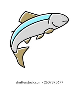 salmon fish color icon vector. salmon fish sign. isolated symbol illustration