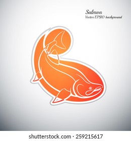salmon fish colorful icon vector illustration