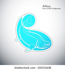 salmon fish colorful icon vector illustration